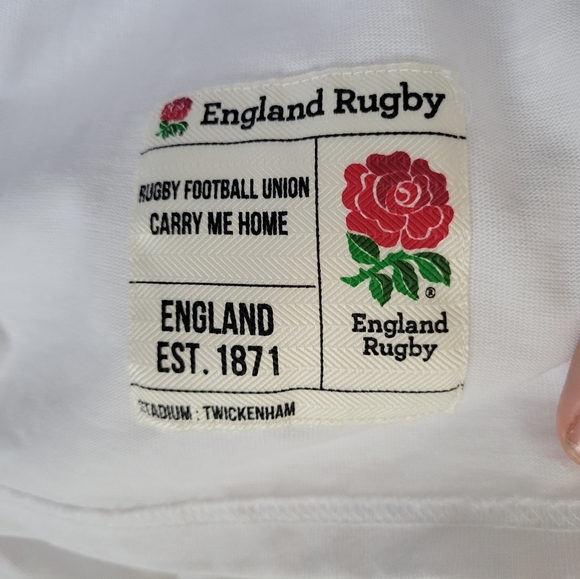 England Rugby Men's White Navy Rose Polo Size Small - Picture 6 of 8